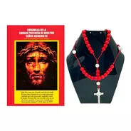 Kit Rosario Y Libro Coronilla A La Sangre De Cristo