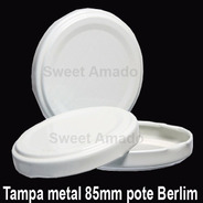 10 Tampas De Metal Branca Para O Pote Berlim Salada 600ml