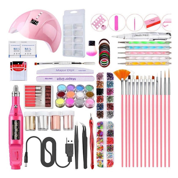 Manicura Kit Uñas Uv L-ed Lámpara De Taladro De Uñas Máquina