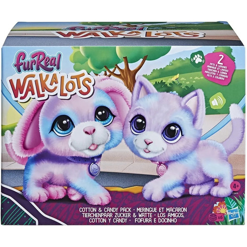 Furreal Walkalots Los Amigos Cotton Y Candy Set De 2 Mascota Color Lila