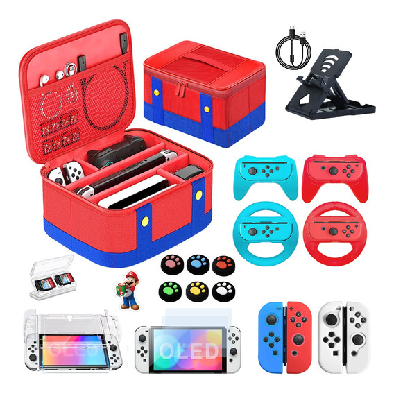 Kit De Accesorios Funda Para Nintendo Switch Oled Estuche