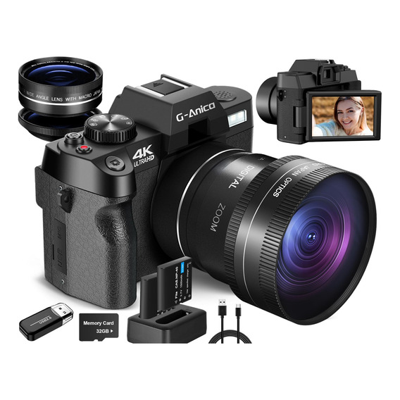 Cámara Digital Compacta 4k, 48mp, Wifi, Pantalla Abatible 18