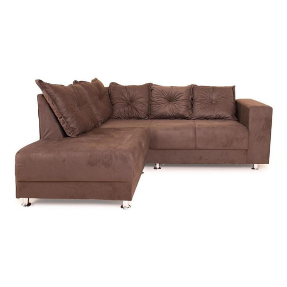 Sofa Esquinero Marrón Tela Lugo