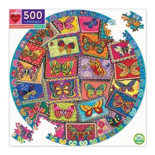Puzzle Rompecabezas 500 Piezas Eeboo Redondo Mariposas