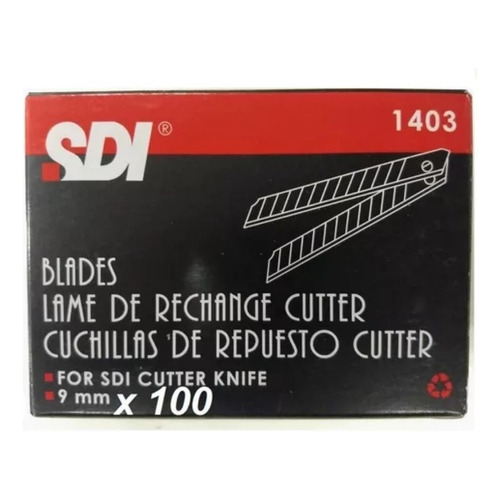 Caja X 100 Cuchillas Para Cutter Sdi 9 Mm 1403
