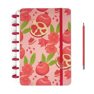 Caderno Criativo Flowery A4 Grande Discos Vermelho