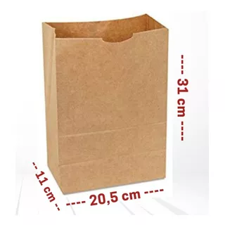 Bolsa Papel Kraft Marron Fondo Cuadrado 8 Kg