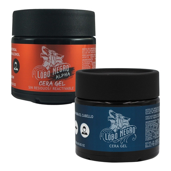 Lobo Negro Cera Gel Y Cera Gel Alpha Cabello Barba Bigote 