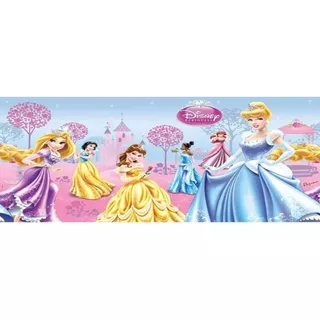 Toalha Plástica 120x180 Cm Princesas Glamour 01 Un Cor Rosa Princesas Disney