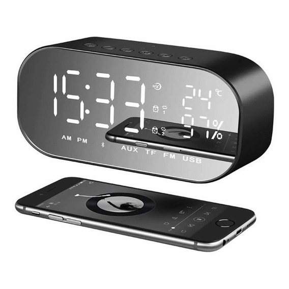Reloj Despertador Digital Con Parlante Y Bluetooth,