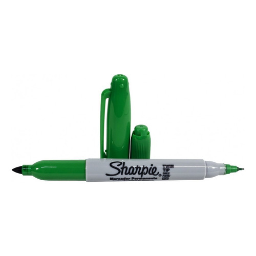 Marcador Sharpie Doble Punta Fina Y Ultra Fina X 5 Unidades Color Verde