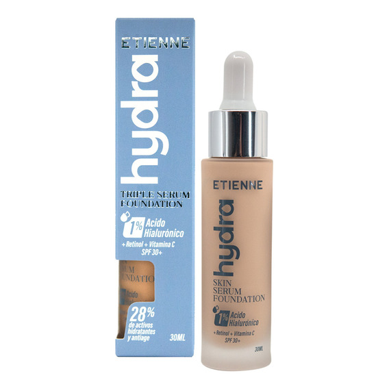 Base de maquillaje líquida Etienne Etienne 621428 Serum y Base de Maquillaje Beige Hydra Etienne 30ml tono golden - 30mL 30kg