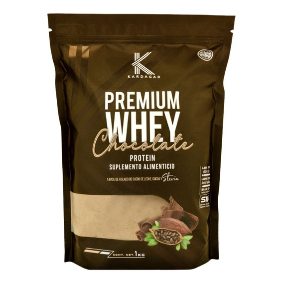 Premium Whey Protein Chocolate Kardagar Con Stevia 1kg Bulk