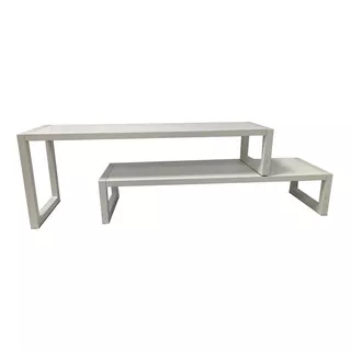 Rack De Tv Largo Regulable Mdf Y Metal Aparador Moderno