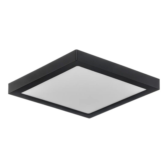 Plafón O Panel Led Cuadrado Negro 6w Para De Aplicar- Unilux