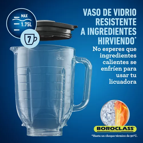 Licuadora Oster Core Vaso de Vidrio 1.25 L con 450 Watts de