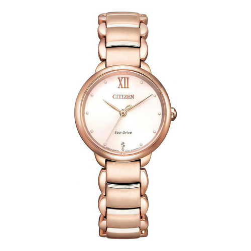 Reloj Citizen Eco Drive Classic Pink  Para Dama E-watch Color De La Correa Rosa