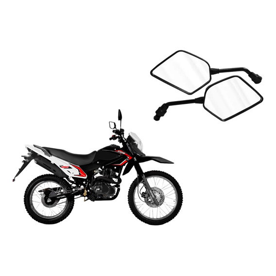 Kit X2 Espejos Negro Mate Motomel Skua 250 Cc R / D Tdm