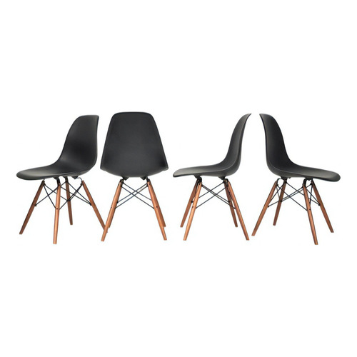 Silla Eames X4 Diseño Living Comedor Cocina Full Baires4 Cantidad de sillas por set 4 Color de la estructura de la silla Negro