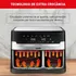 Fritadeira sem Óleo Airfryer Arno Dual 8,3L Inox Digital 1800W AFD2