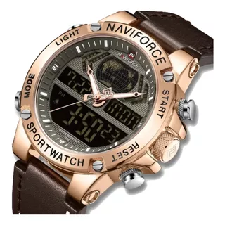 Reloj Naviforce 9164 Cuero Premiun Calendario Alarma Luz