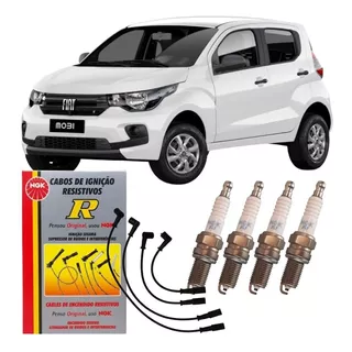 Kit Cabos E Velas Ngk Fiat Mobi 1.0 8v Evo 2020 2021 2022