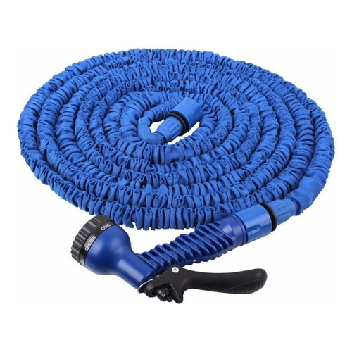 Manguera De Agua Con Pistola Retractil Expandible 22.5 Mts Color Azul