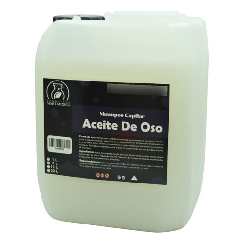  Shampoo De Oso Aceite De Olivo Almendras Ricino (5 Litros)