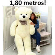 Urso Creme De Pelúcia Gigante 1,80 Metros Vai Pronto E Cheio