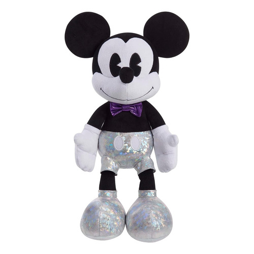Peluche Mickey Mouse Just Play Edicion 100 Años Disney Color Blanco y negro