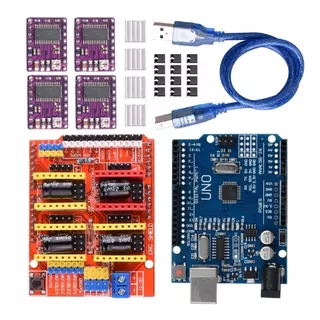 Kit Cnc Shield V3 Compatível A Arduino Smd Com 4 Drv8825