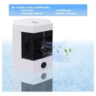 Mini Ar Condicionado Ventilador Climatizador De Ar Cor Branco Bivolt