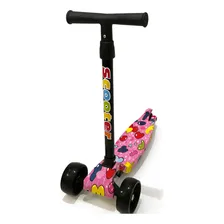 Patinete Infantil Triciclo Dobrável Scooter 3 Rodas Com Led