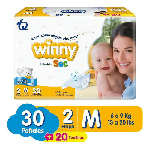 Pañales Winny Ultratrim Sec sin género etapa 2