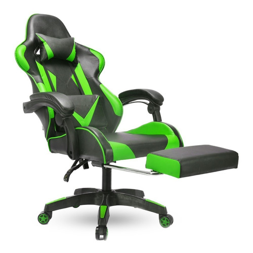 Silla Gamer Gaming Ergonomica Reclinable Color Verde