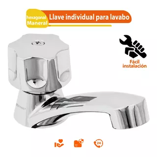 Llave P/lavabo, Abs, Maneral Hexagonal, Basic, Foset 49309 Color Plateado