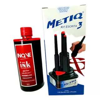 Kit C/ 3 Pinceis P/ Escrever Em Cartazes + Tinta 500 Ml