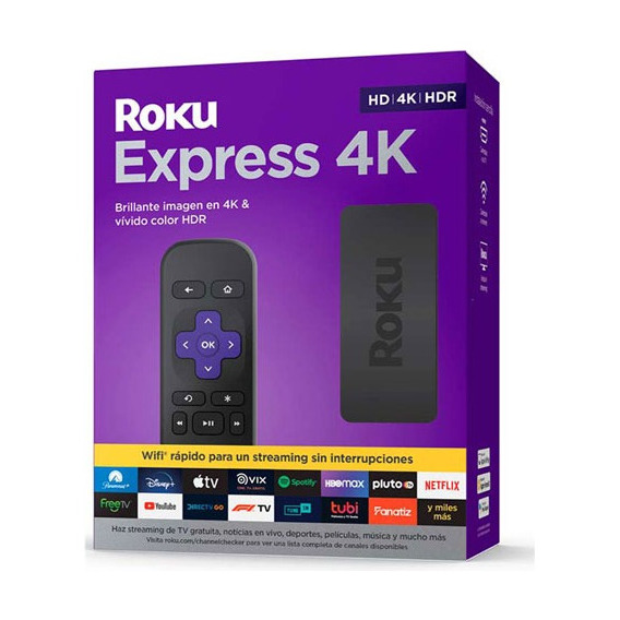 Convertidor A Smart Tv Roku Express 4k + Control Remoto