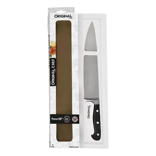 Faca Churrasco  / Cozinha Chef Cabo Plástico 10  Cor Preto