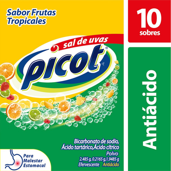 Antiácido Efervescente Picot Frutas Tropicales 10 Sobres
