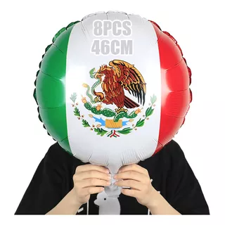 Globo De Película De Aluminio Con Bandera De México, 8 Pcs