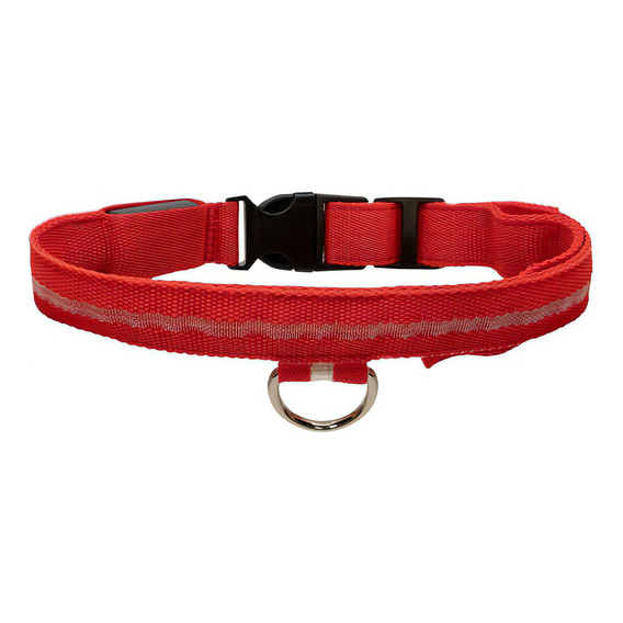 Collar Para Gato Perro Con Luz Led Ajustable Paseo Nocturno Color Rojo Tamaño Del Collar M