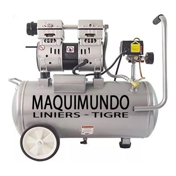 Compresor Aire 1,5hp S/aceite Silencioso Odontologico 40 Lts