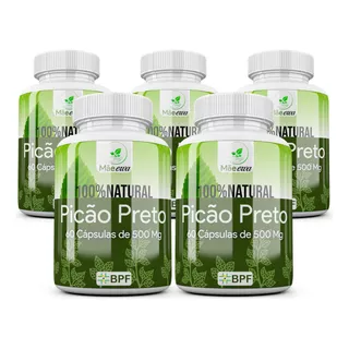 Picão Preto Kit 5 Potes 300 Cápsulas 500mg 100% Natural