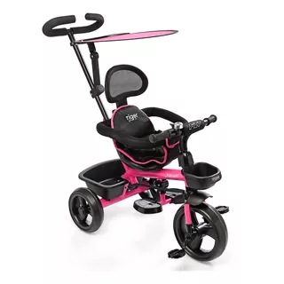 Triciclo Infantil Reforzado Manija Direccional Felcraft Little Tiger Fit Rosa