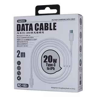 Cable De Datos 2mts 480mb/s Carga Usb Tipo C Para Lightning Color Blanco