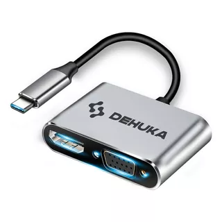 Adaptador Usb-c A Vga Hdmi Dehuka Compatibles Con Celular Computadora Notebooks Proyectores Televisores