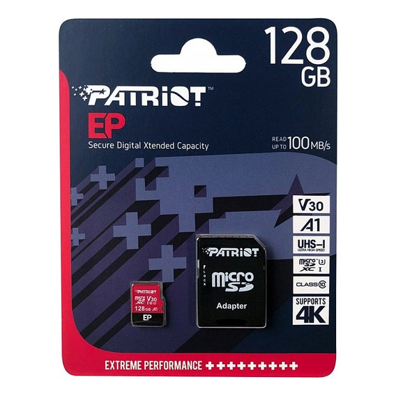 Tarjeta de memoria Patriot PEF128GEP31MCX  EP Series con adaptador SD 128GB