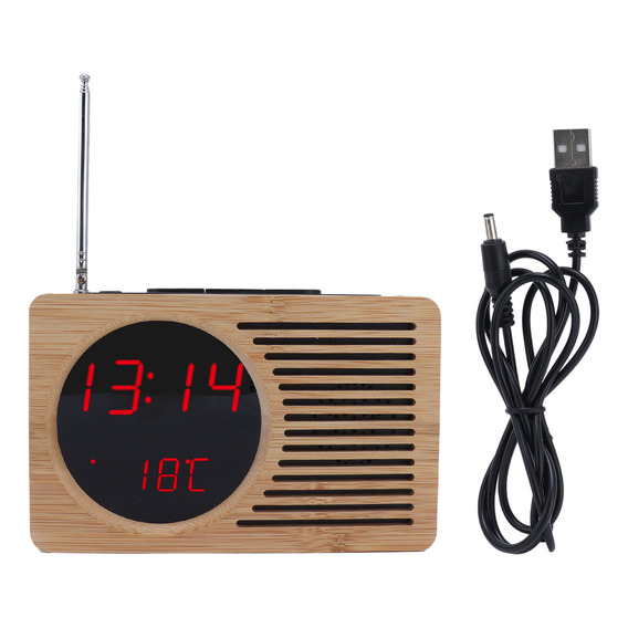 Reloj Despertador Electrónico Con Radio, 5 V, Led, Color Roj