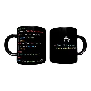 Caneca Programador Java - Exclusiva Com Seu Nome! Cor Preto